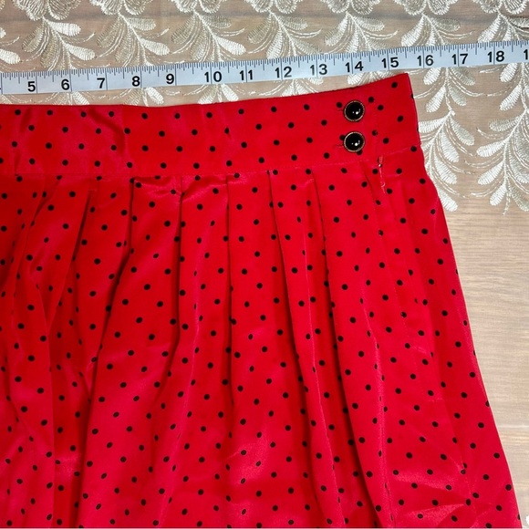 Vintage Red Polka Dot Maxi Skirt -Size 6 -SK11 - Picture 6 of 7